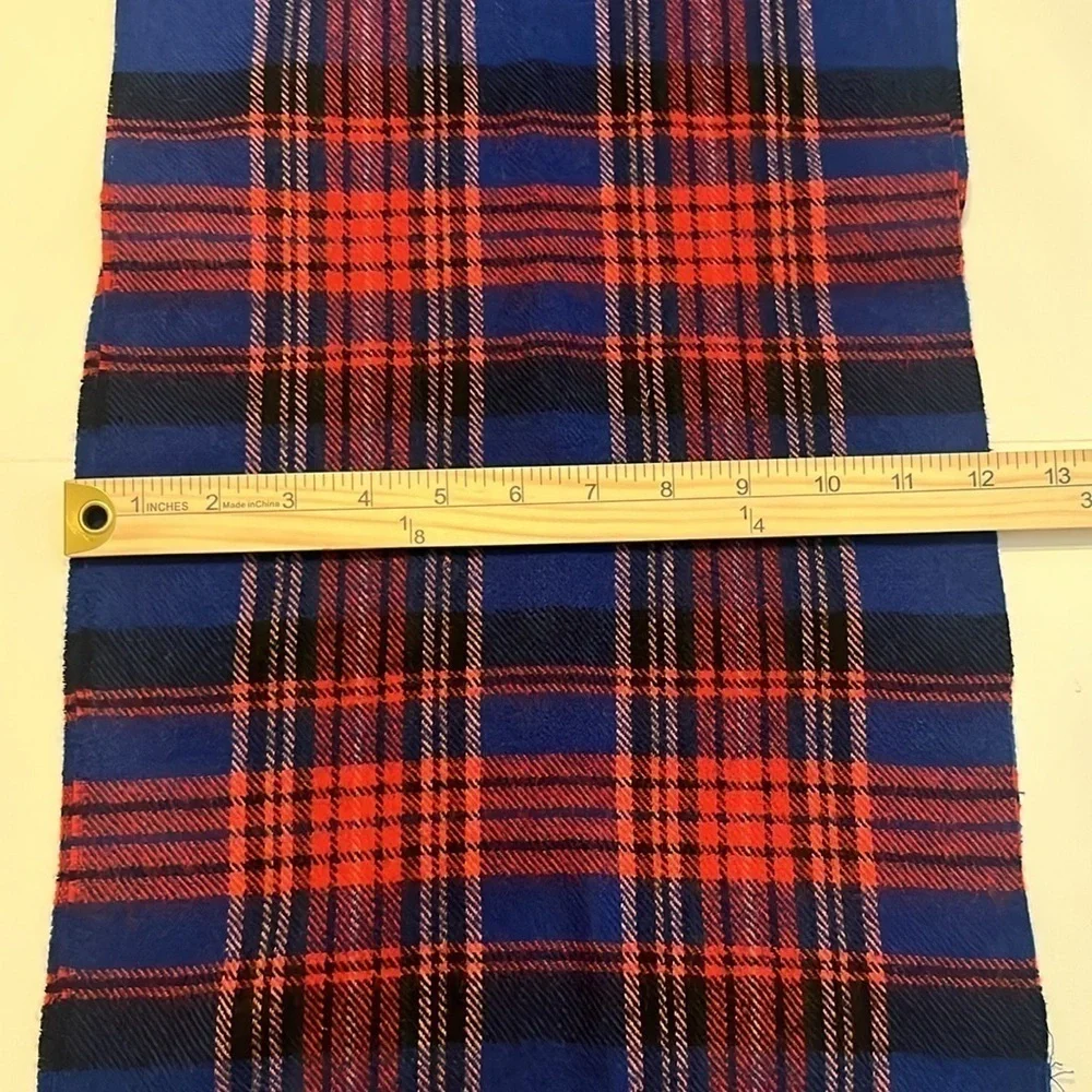 Botany 500 Vintage Wool Red/Blue/Black Scarf